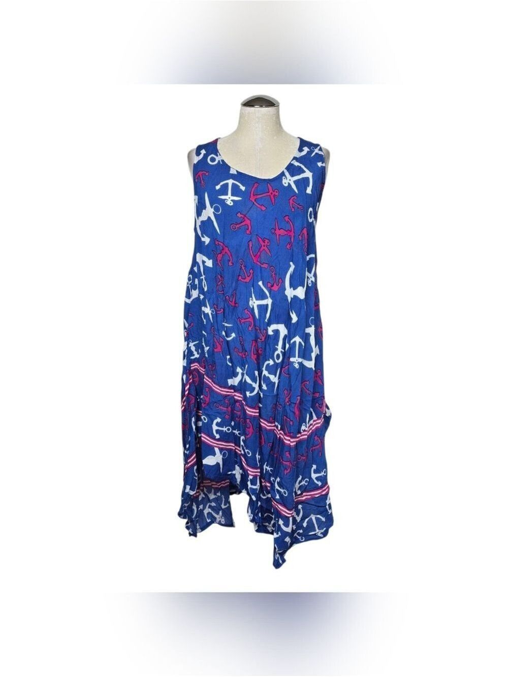 Jessica Taylor Rayon Anchor Dress One Size Sleeveless